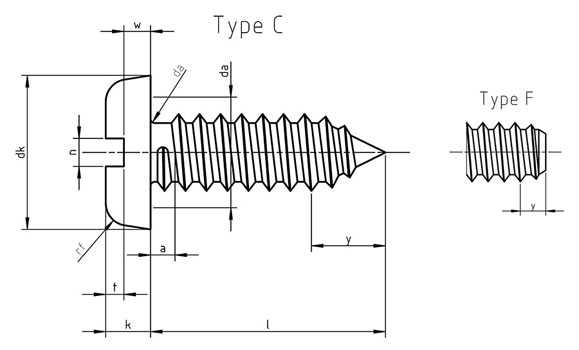 ISO 1481 : Slotted Pan Head Tapping Screws ISO 1481 : Slotted Pan Head Tapping Screws