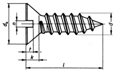 ISO 1482 : Slotted Countersunk Head Tapping Screws Screws ISO 1482 : Slotted Countersunk Head Tapping Screws Screws