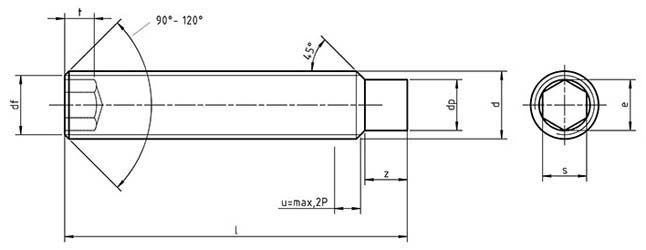 ISO 4028 Hexagon Socket Set Screws with Full Dog Point ISO 4028 Hexagon Socket Set Screws with Full Dog Point