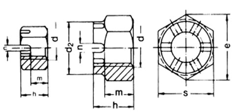 ISO 7035 Hexagon Slotted Castle Nuts ISO 7035 Hexagon Slotted Castle Nuts