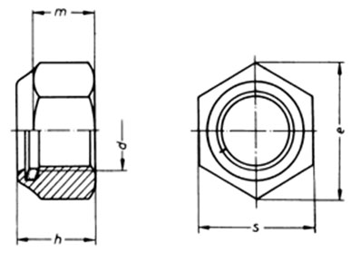 ISO 7040 Prevailing Torque Nuts with Non Metallic Insert ISO 7040 Prevailing Torque Nuts with Non Metallic Insert