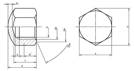 ISO 7042 Hexagon Nuts with Clamping Part ISO 7042 Hexagon Nuts with Clamping Part
