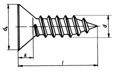 ISO 7050 Cross Recessed Countersunk Head Tapping Screws ISO 7050 Cross Recessed Countersunk Head Tapping Screws