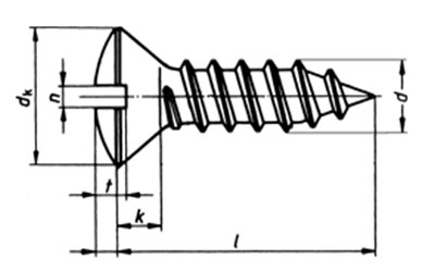 ISO 7051 Flat Countersunk Head Tapping Screws with Cross Recess ISO 7051 Flat Countersunk Head Tapping Screws with Cross Recess